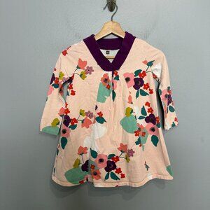 TEA COLLECTION girls floral print v neck a line dress size 7